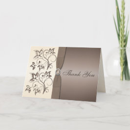 Mocha och Elfenben Tacksamhetskort Tack Kort