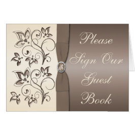 Mocha och Ivory Blommigt Bord Card Hälsningskort