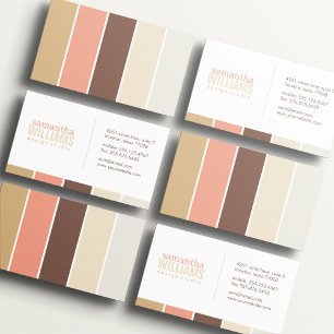 Mocha och Peach Modern Färg Blocks Visitkort