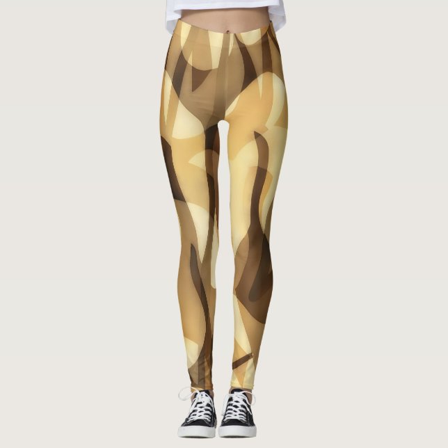 Mocha och Tan Art Leggings Exercise (Framsida)