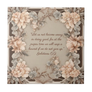 Mocha Peach Bible Verse Kakelplatta
