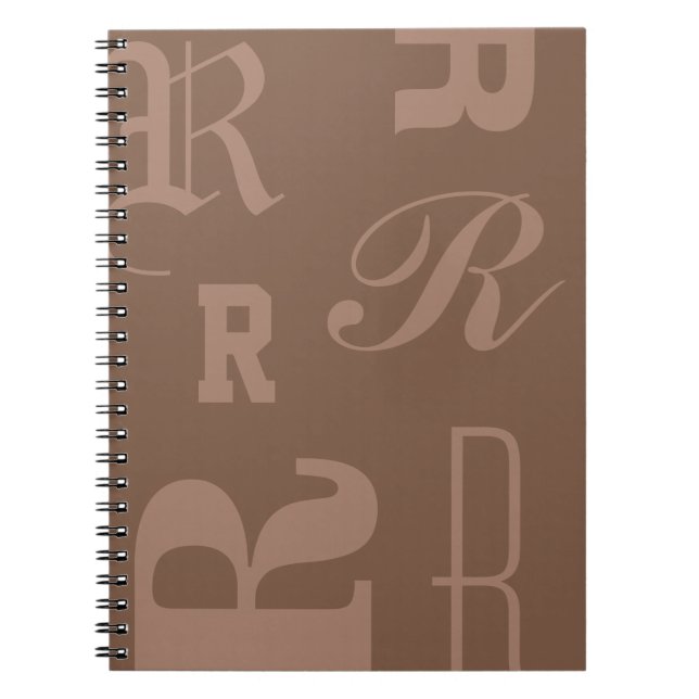 Mocha Personlig Monogram, Typografi Initialer Anteckningsbok (Framsidan)