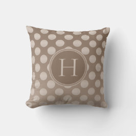 Mocha Polka dots Gradient Anpassningsbar Monogram Kudde