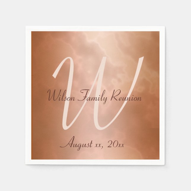 Mocha Ro Marble Personlig Pappersservett (Framsidan)