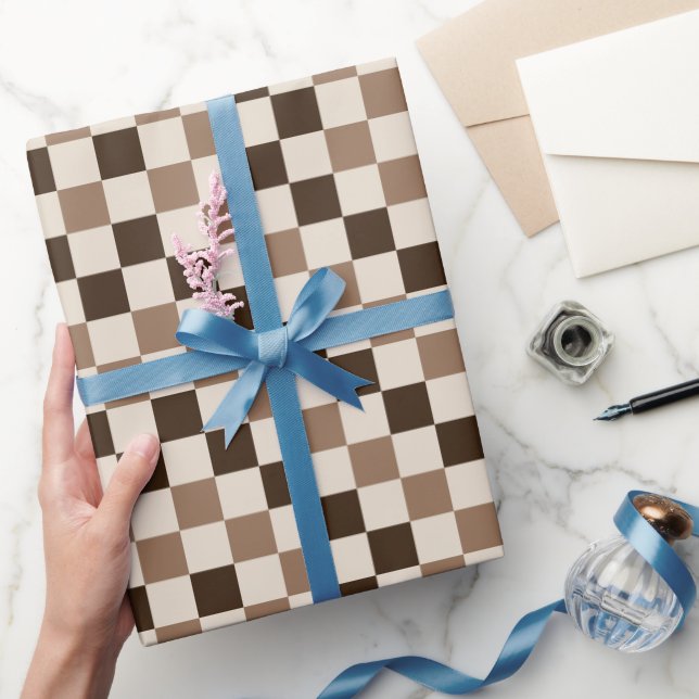 Mocha Rutiga Förtrollning Presentpapper (Gifting)