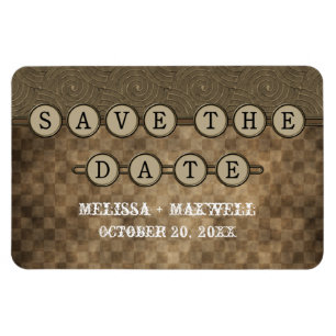 Mocha Steampunk Nycklar Spara datumet Flexi Magnet