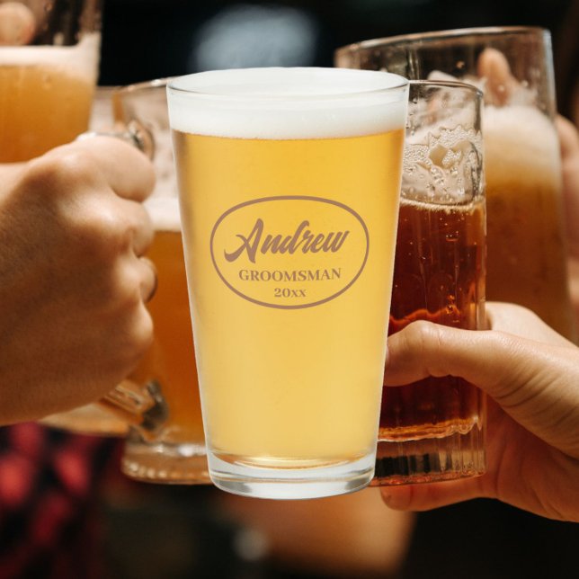 Mocha Stylized Bröllop Groomsman Glaskopp (In Situ)