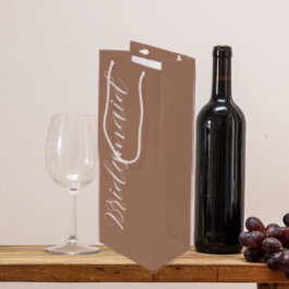 Mocha Stylized Script Bröllop Bridesmaid