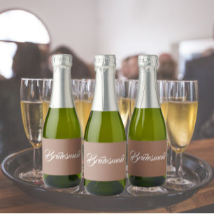 Mocha Stylized Script Bröllop Bridesmaid