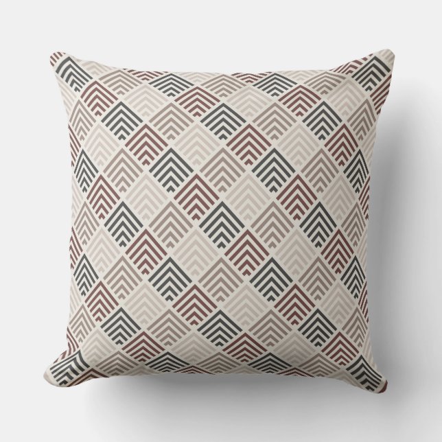 Mocha/Taupe Tiled Mönster Pillow Kudde (Framsida)