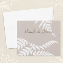 Mocha Taupe Vit Fern Elegant Bröllop