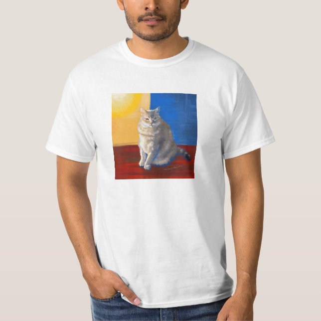 "Mocha the Cat" - Impressionist Stil T-Shirt (Framsida)