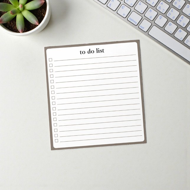 Mocha To Do List Minimalist Teacher Organizer  Anteckningsblock (Mocha To Do List Minimalist Teacher Organizer Notepad)