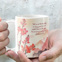 Mocha Verona Sunset Mountain Meadow Bible Verse Kaffemugg