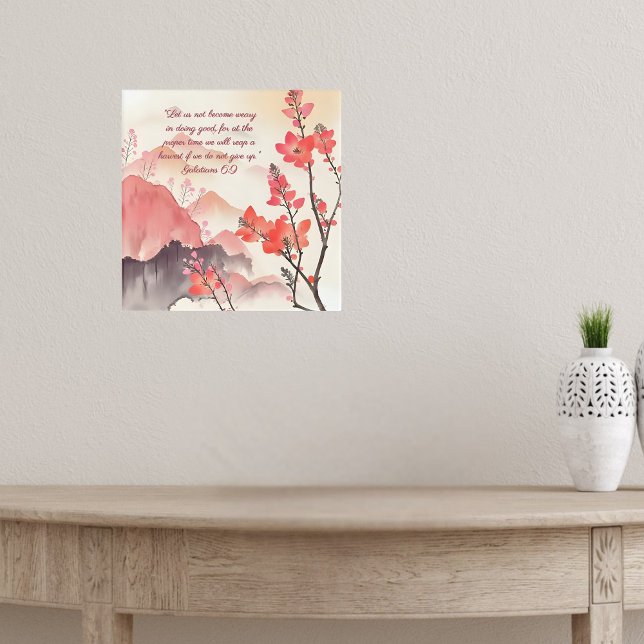 Mocha Verona Sunset Mountain Meadow Bible Verse Poster (Skapare uppladdad)