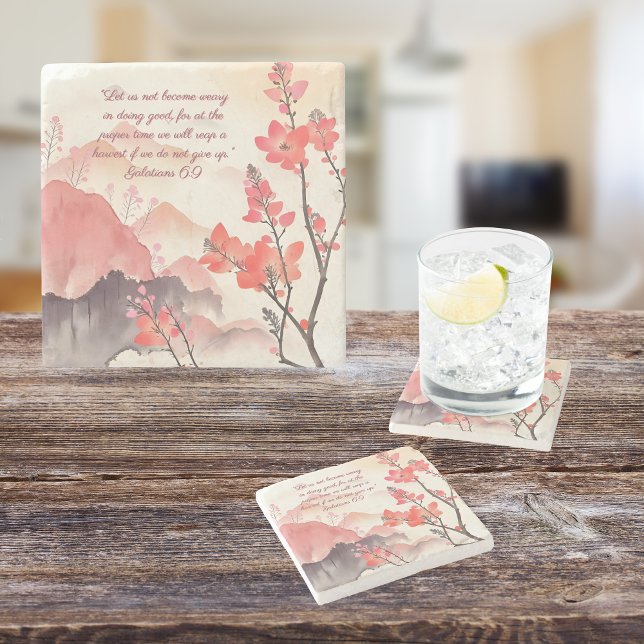 Mocha Verona Sunset Mountain Meadow Bible Verse Stenunderlägg (Skapare uppladdad)