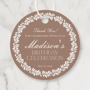 MochaBrown Talavera Spain Fiesta Birthday Circle Gåvor Etiketter