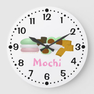 Mochi Älskare Ris Cakes Kitchen Clock w/minuter Stor Klocka