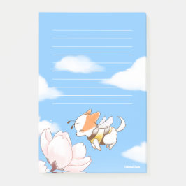 Mochi Bee and Flowers Blooming Springy Blommigt Post-it Block