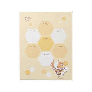 Mochi Bee Cute Puppy HonungsBee Weekly Planner Anteckningsblock
