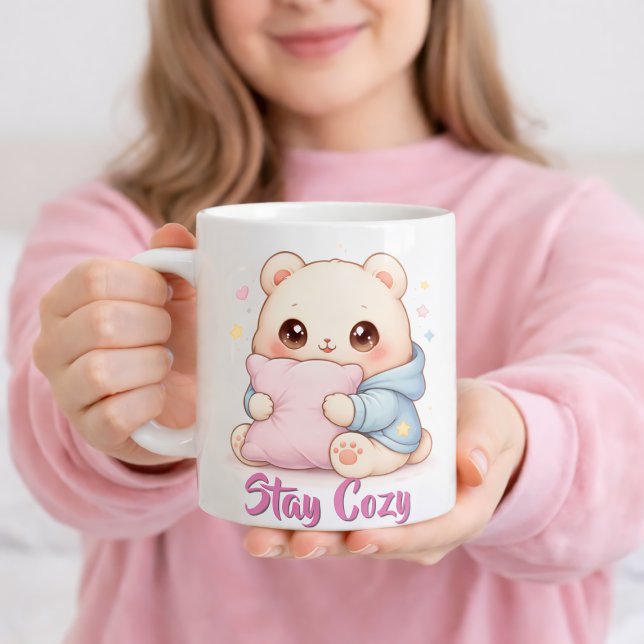 Mochi Cuddle Bear Cute Kawaii Style Pillow Hug  Kaffemugg (Skapare uppladdad)