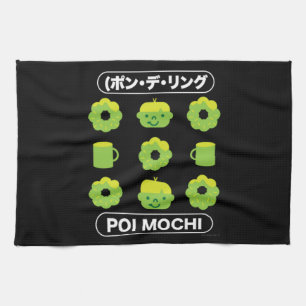 Mochi Donuts Poi Mochi och kaffe Kökshandduk