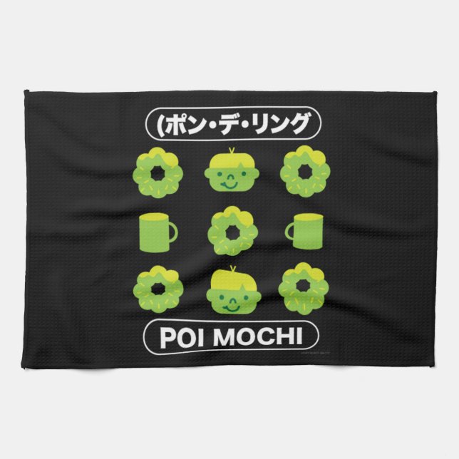 Mochi Donuts Poi Mochi och kaffe Kökshandduk (Horisontell)