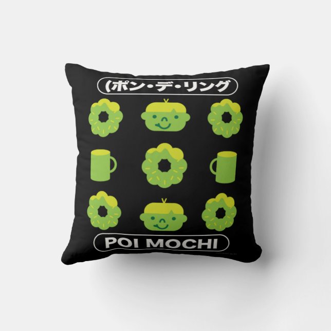 Mochi Donuts Poi Mochi och kaffe Kudde (Baksida)