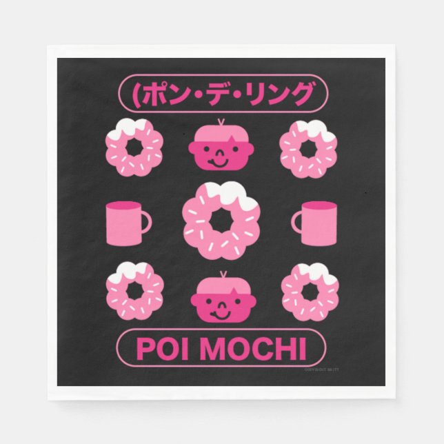 Mochi Donuts Poi Mochi och kaffe Pappersservett (Framsidan)