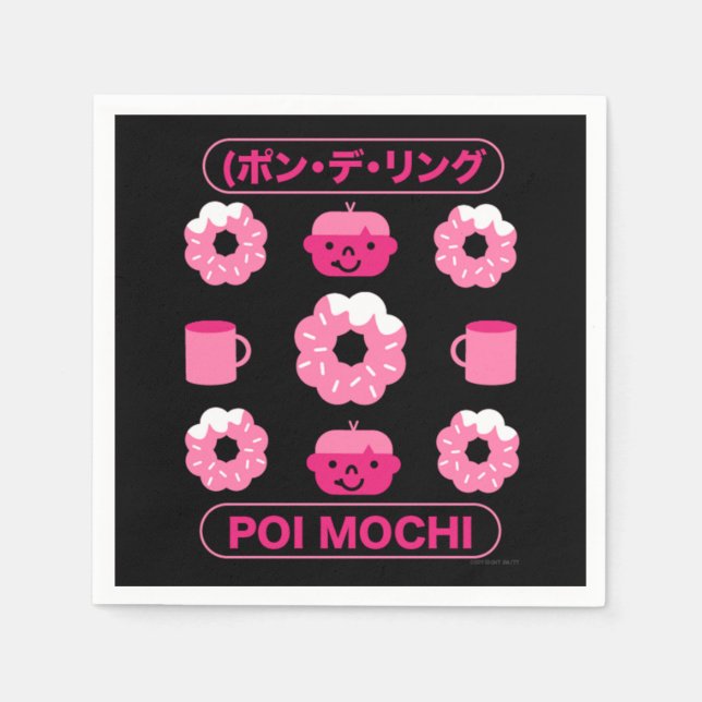 Mochi Donuts Poi Mochi och kaffe Pappersservett (Framsidan)
