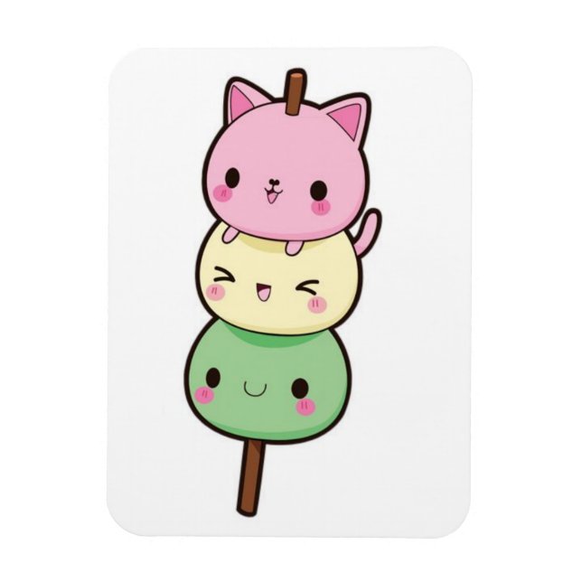 Mochi Ice Cream Kittens Magnet (Vertikal)