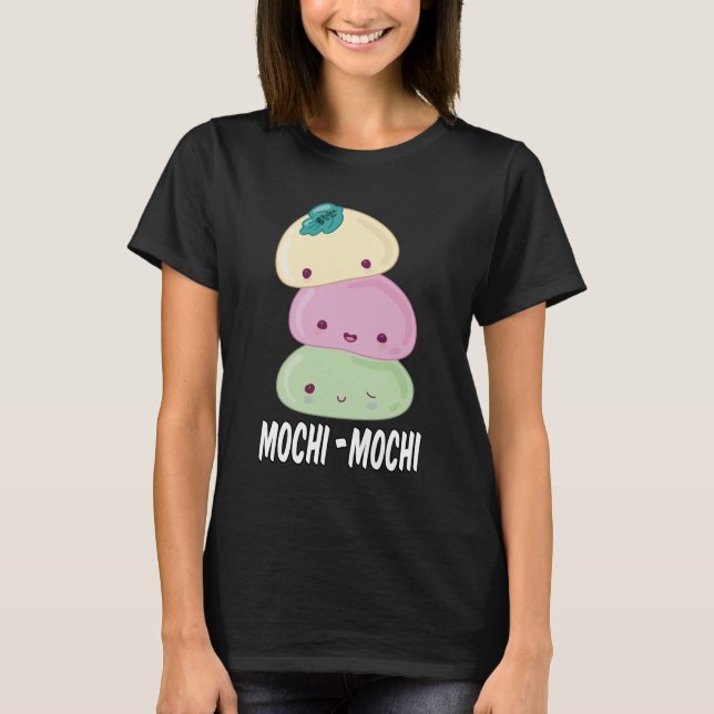 Mochi Mochi Women Black T Shirt (Framsida)
