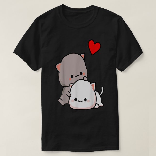 Mochi peach cat goma kärlek, Alla hjärtans dag 202 T Shirt (Design framsida)