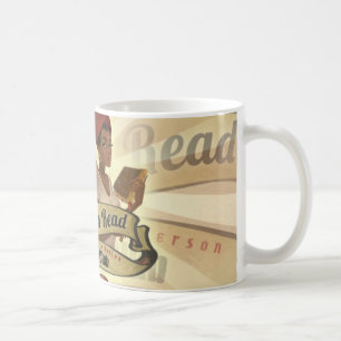 Mockaflickor läste logotypmuggen kaffemugg