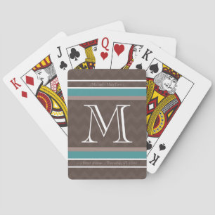 MockasparreMonogram & anpassningsbartext som leker Spel Kort