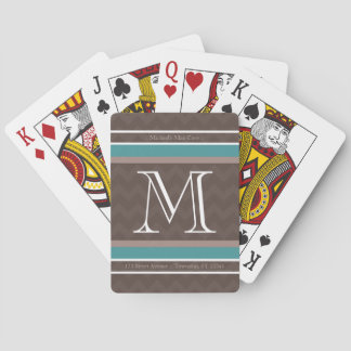 MockasparreMonogram & anpassningsbartext som leker Spel Kort