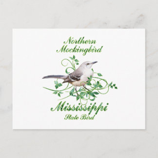 Mockingbird Mississippi State Bird Vykort