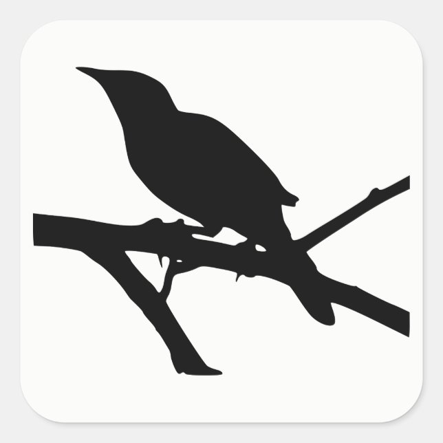 Mockingbird Silhouette Fyrkantigt Klistermärke (Framsida)