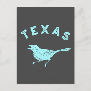 Mockingbird Texas State Bird Aqua Blue och Grått Vykort