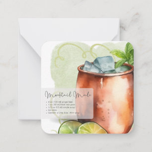 Mocksvans Moskva Mule & Virgin Mojito Party-förmån Anteckningskort