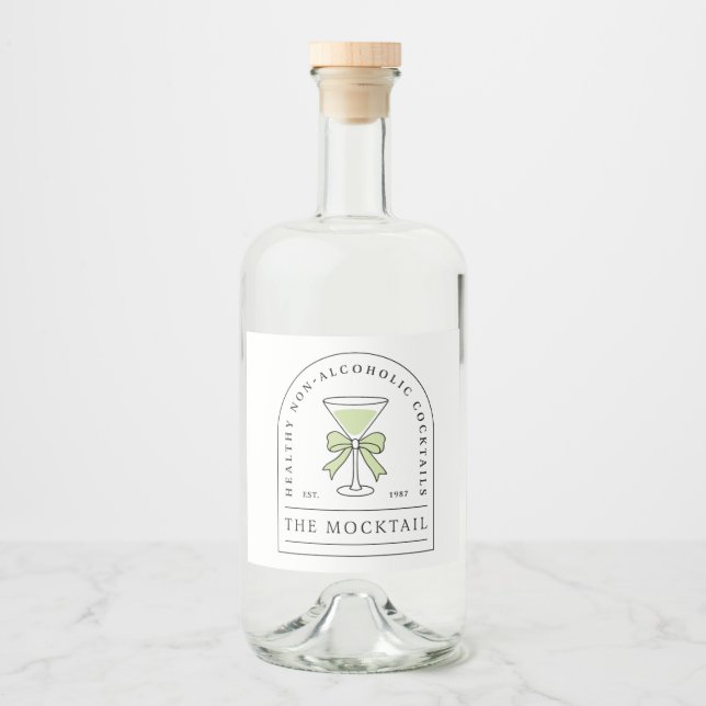 Mocktail alkoholfri cocktail fancy estetisk spritflaskor etikett (Framsida)