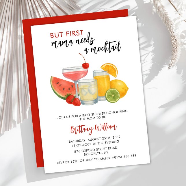 Mocktail Baby Shower Summer Gender Neutral Inbjudningar (Skapare uppladdad)