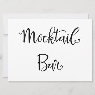 Mocktail Pub Simple Calligraphy Bröllop Sign