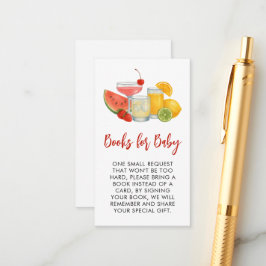 Mocktail Summer Baby Shower Bokar för Baby Tilläggskort