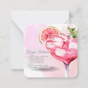 Mocktail Virgin Paloma & Mulled Vin Party Favor Anteckningskort