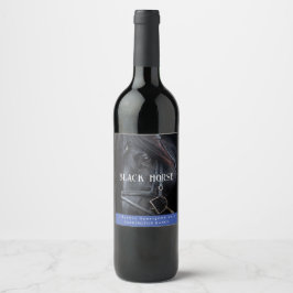 Mockup Black Horse Western Anpassningsbar Vin etik Vinflaska Etikett