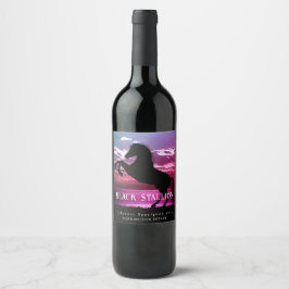 Mockup Black Stallion Anpassningsbar Vin-etiketter Vinflaska Etikett