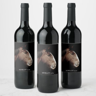 Mockup Elegant Horse Anpassningsbar Vin etikett