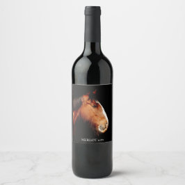 Mockup Elegant Rust Horse Anpassningsbar Vin Etike Vinflaska Etikett