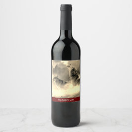 Mockup Elegant Varg Anpassningsbar Guld Vin-etiket Vinflaska Etikett